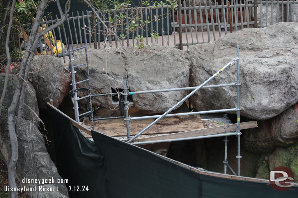 Moving on, some work above the flume with a hole cut in the rocks