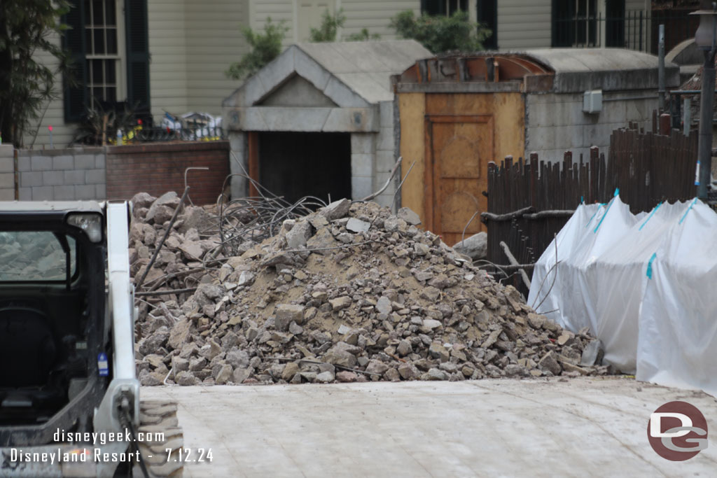 The former walkway waiting to be hauled away.