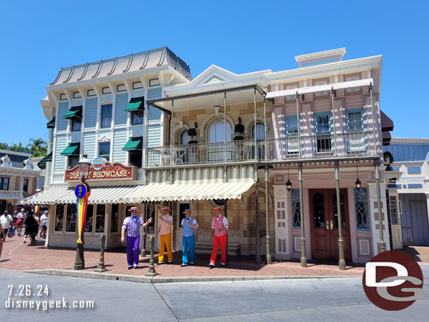 Stopped to the listen to the Dapper Dans of Disneyland perform.