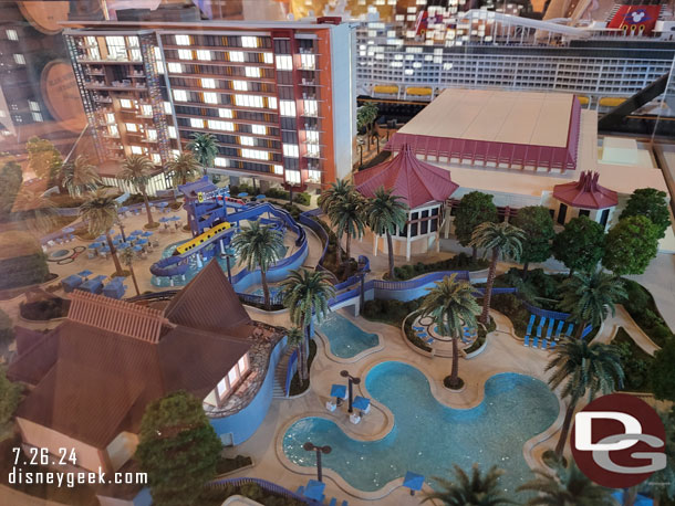 A model of the Disneyland Hotel Discovery Tower.