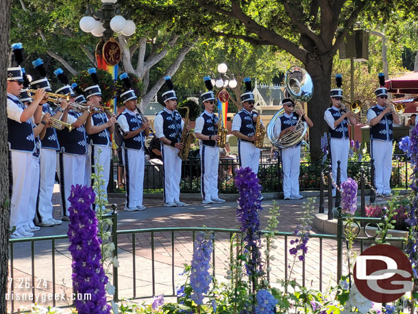 Time for the nightly Flag Retreat in Town Square