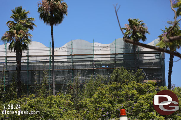 Renovation work on the Indiana Jones show building continues.