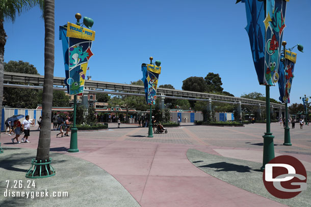 Walls are still up near the Disneyland entrance.