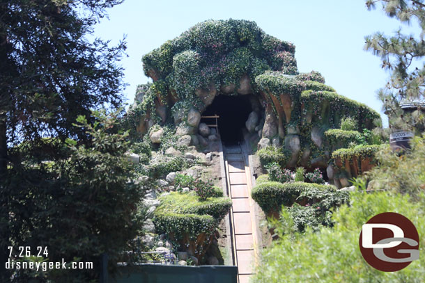 No signs of work going on this afternoon at Tiana's Bayou Adventure