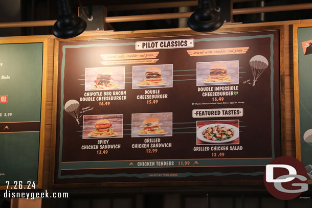 Some DCA menus.. Smokejupers Grill