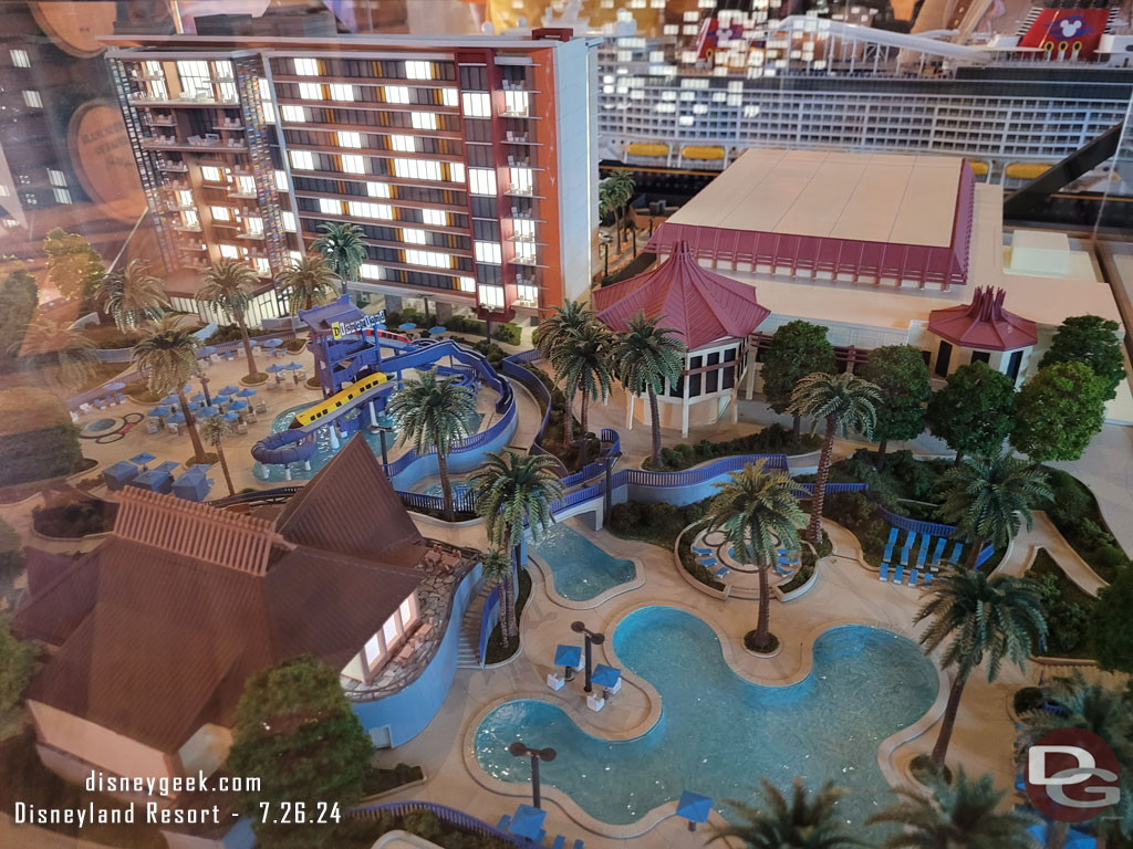 A model of the Disneyland Hotel Discovery Tower.