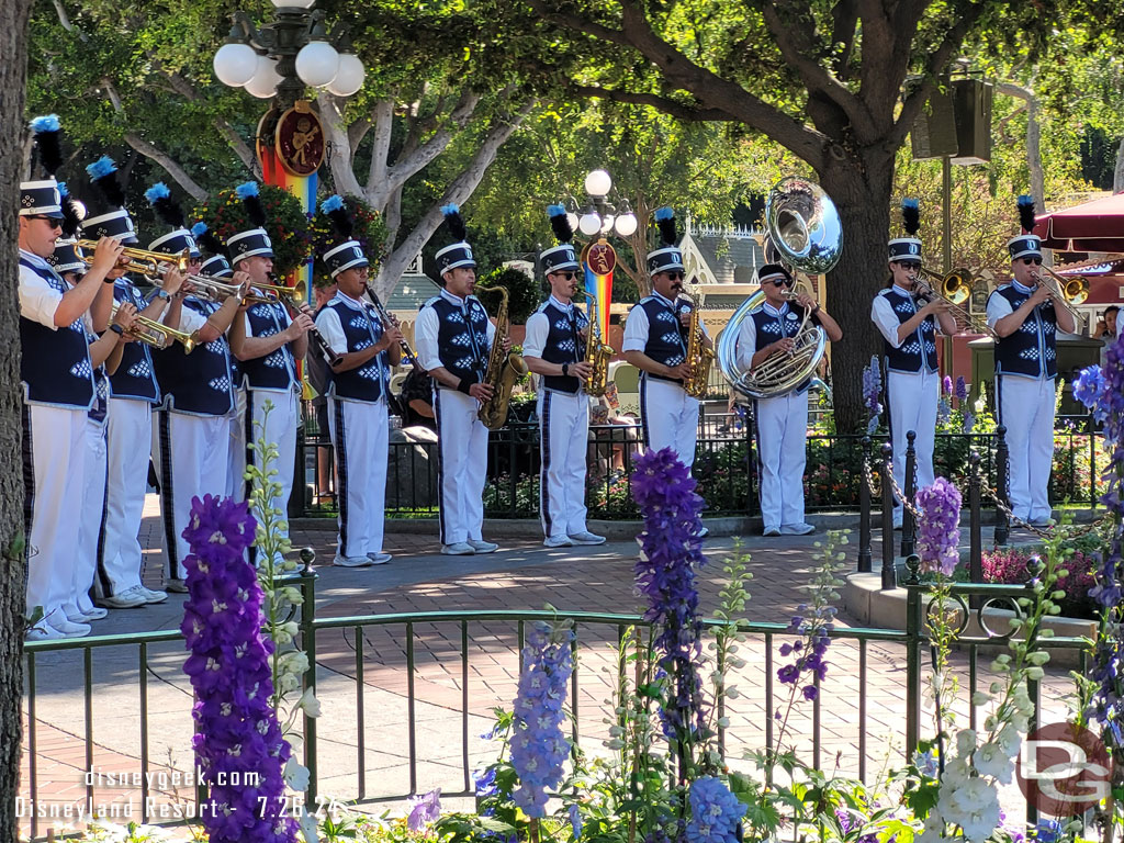 Time for the nightly Flag Retreat in Town Square