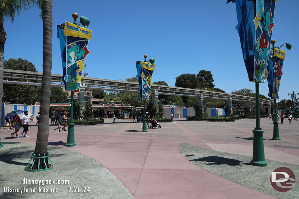 Walls are still up near the Disneyland entrance.