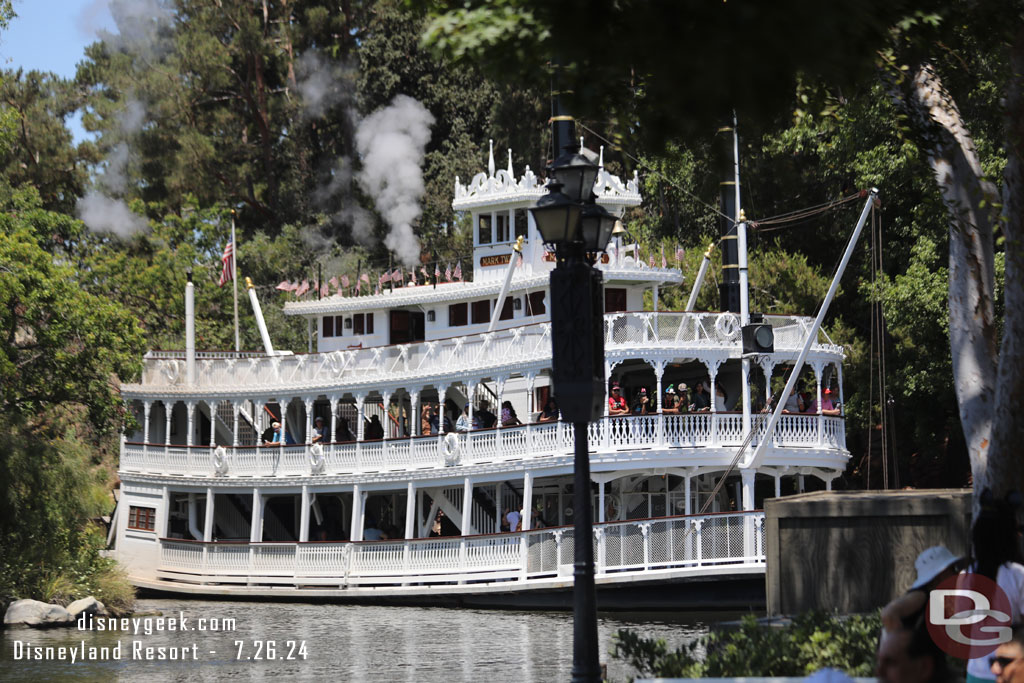 The Mark Twain is arriving so time to head that way for a cruise.  The top deck is closed this afternoon though.