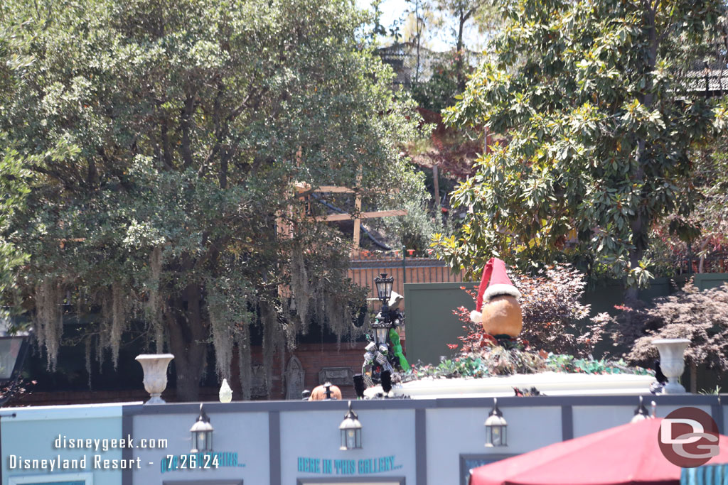 Some of the holiday decorations are visible