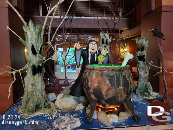 The culinary team at Disney's Grand Californian Hotel are creating a Halloween display.