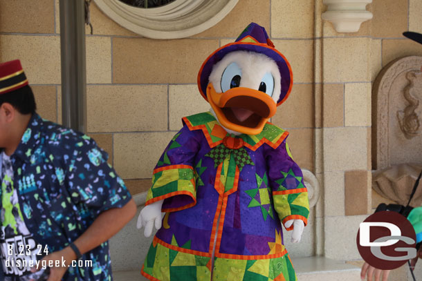 Donald Duck in his Halloween costume