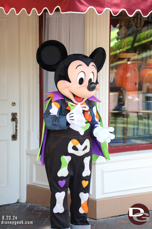 Mickey Mouse on Main Street USA in his new Halloween Costume