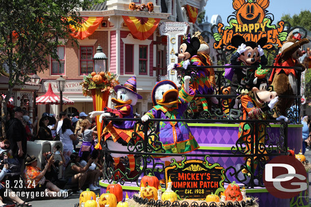 A float with the characters in the Halloween Costumes is next