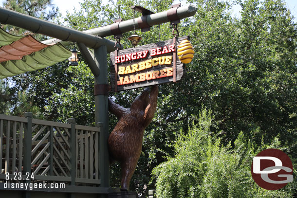 The new Hungry Bear Barbecue Jamboree sign