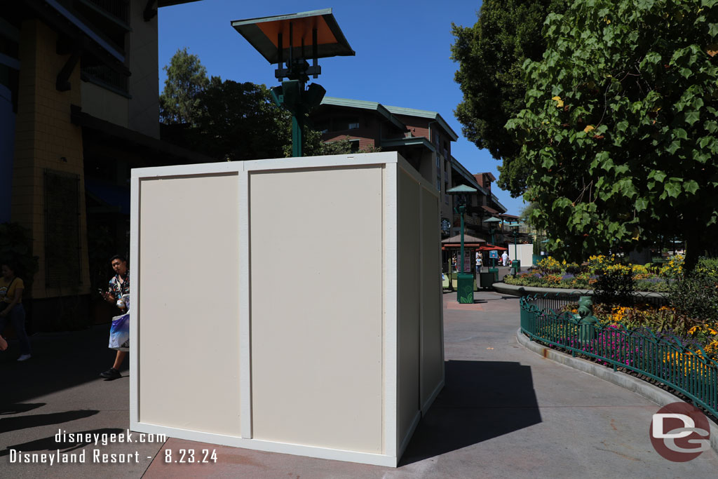 Light/speaker poles are still being worked on in Downtown Disney. Most are now in place