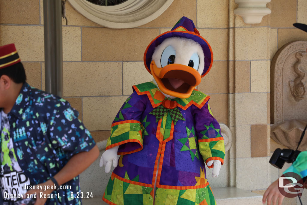 Donald Duck in his Halloween costume