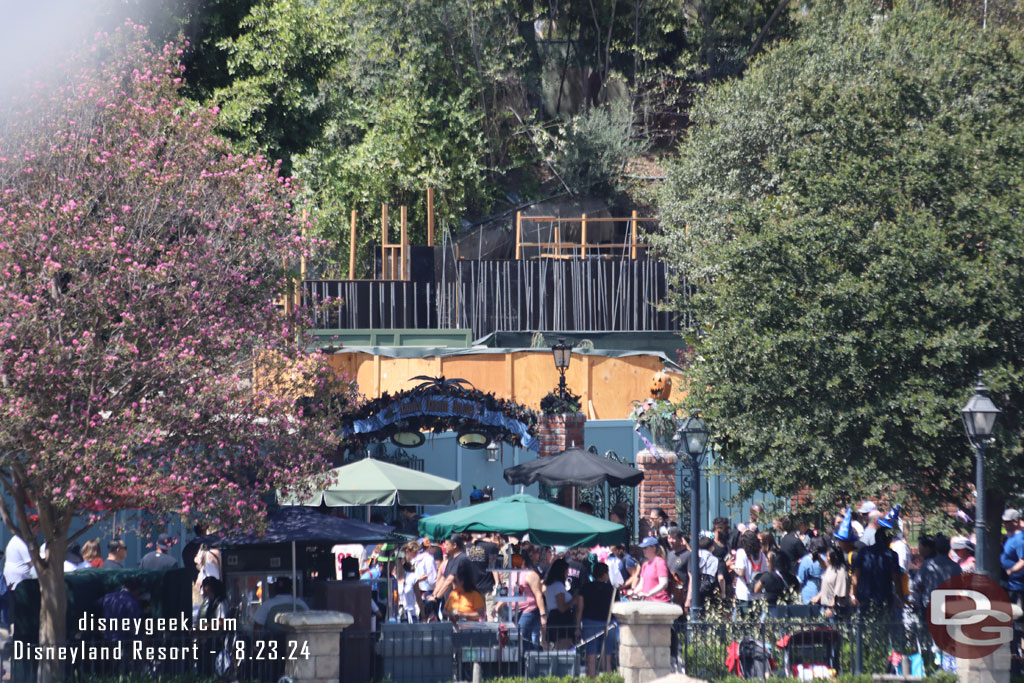 Construction work for the new Haunted Mansion queue project continues.