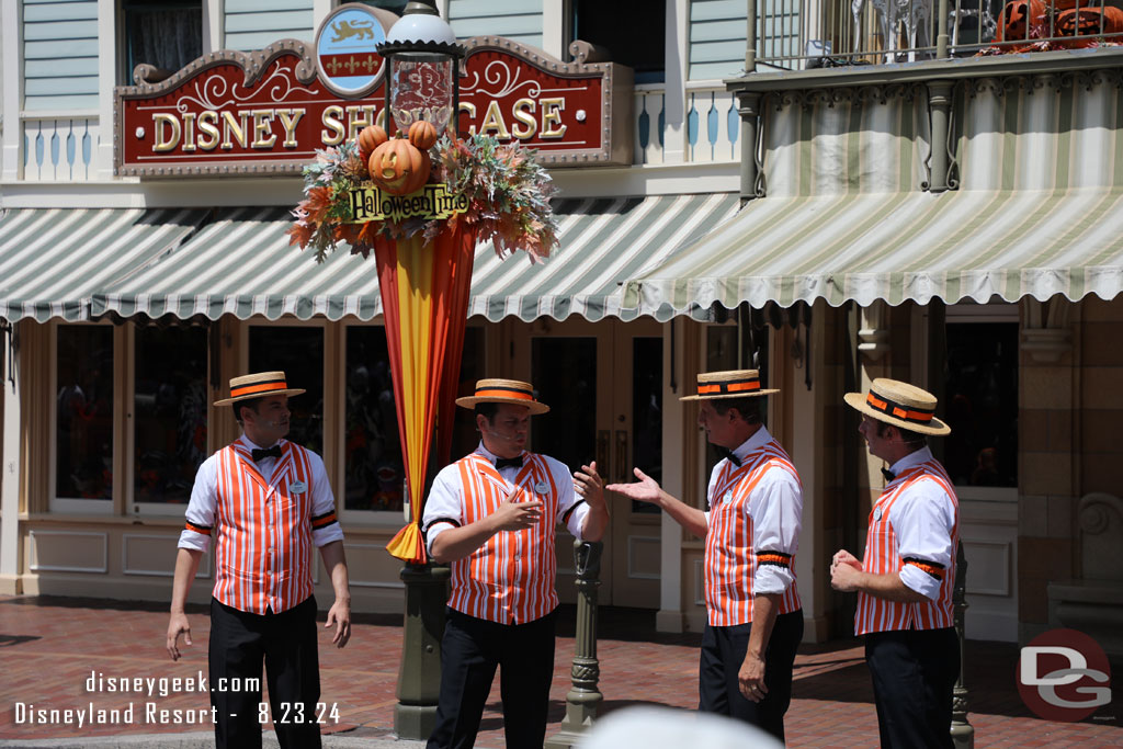 The Dapper Dans of Disneyland sporting Orange for Halloween