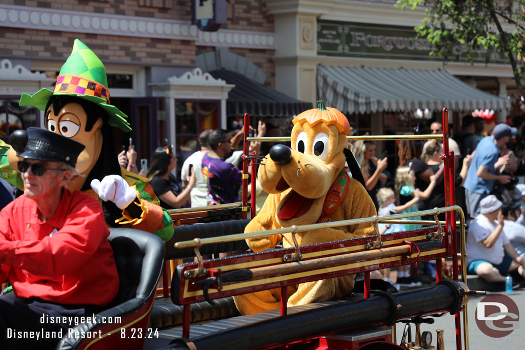 Pluto in the Fire Truck with Goofy