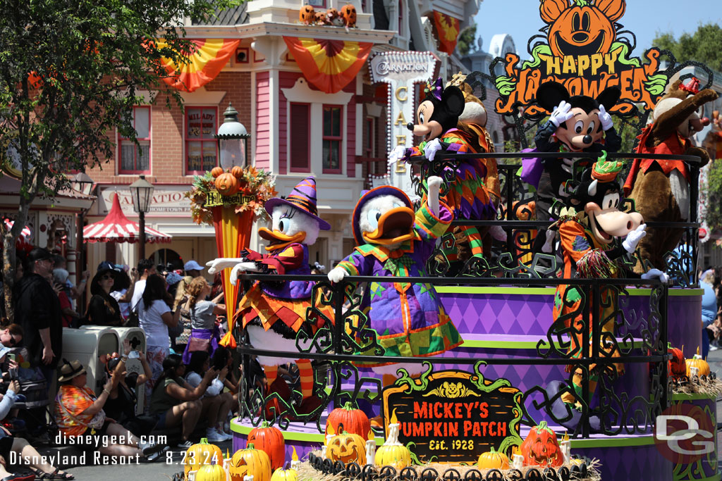 A float with the characters in the Halloween Costumes is next