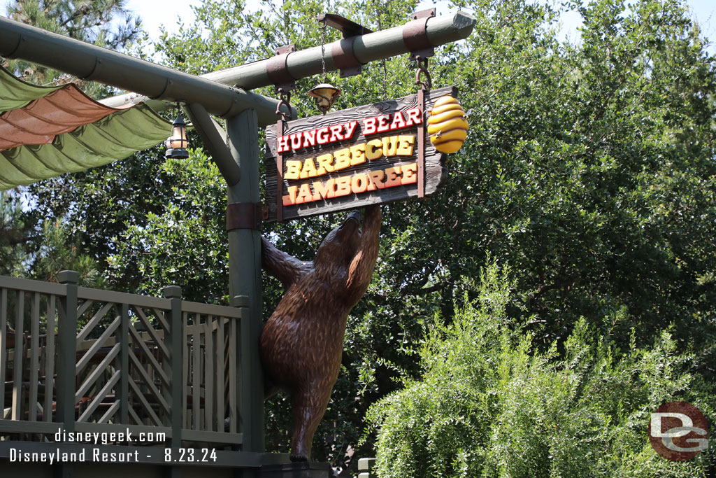 The new Hungry Bear Barbecue Jamboree sign