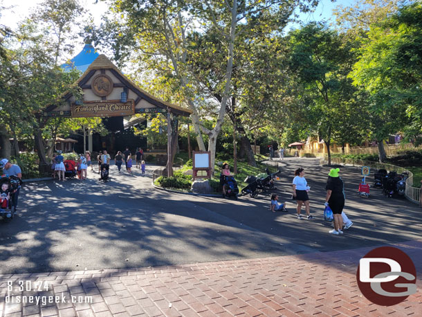 The walls are down and the pavement replacement project at the Fantasyland Theatre looks complete.