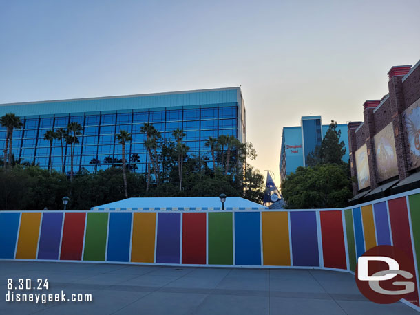 The new security checkpoint for the Disneyland Hotel is looking close to finished