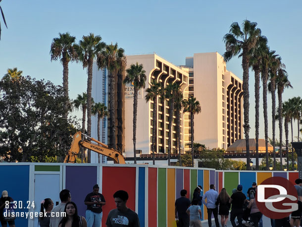 Equipment is visible over the wall at the south side of the west end project. This is where the new Earl of Sandwich is being constructed. To the right is the new security checkpoint.