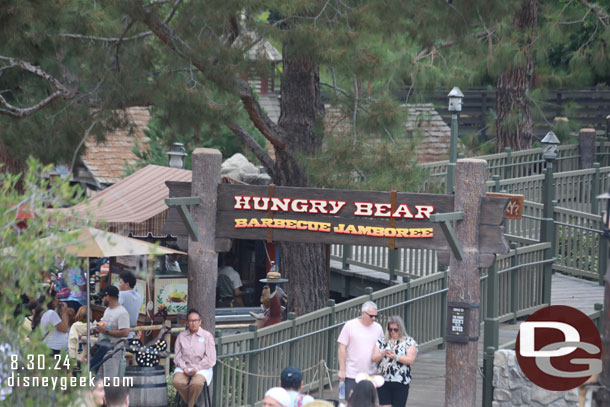 Most of Critter Country is accessible again.  The new entrance sign for the Hungry Bear, which has not reopened yet.