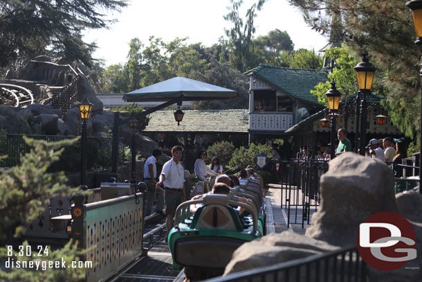 A single umbrella on one side of the Matterhorn load/unload area was added recently.