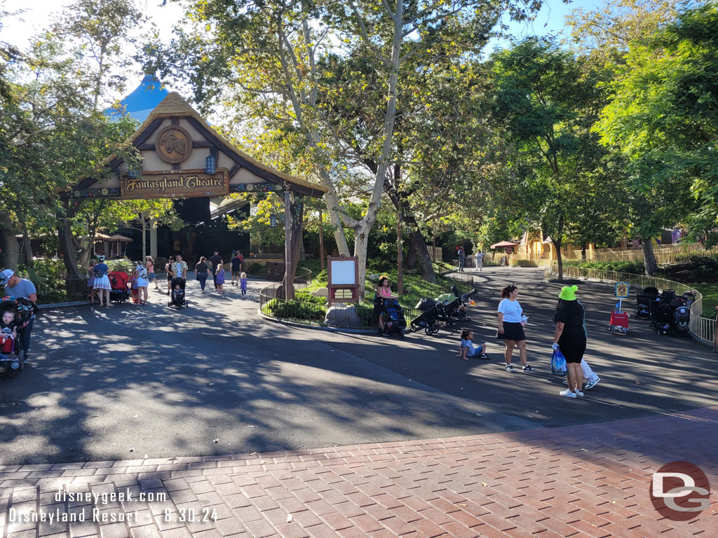 The walls are down and the pavement replacement project at the Fantasyland Theatre looks complete.