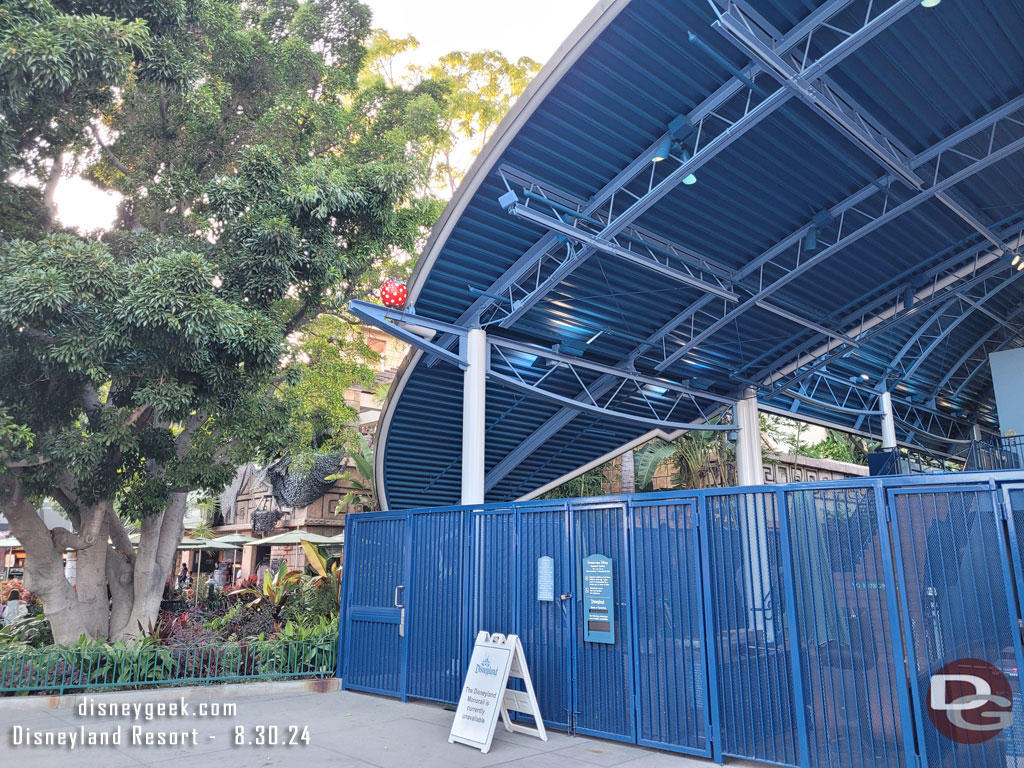 The Downtown Disney Monorail Station (The Monorail is closed for renovation, no signs of work at the station)