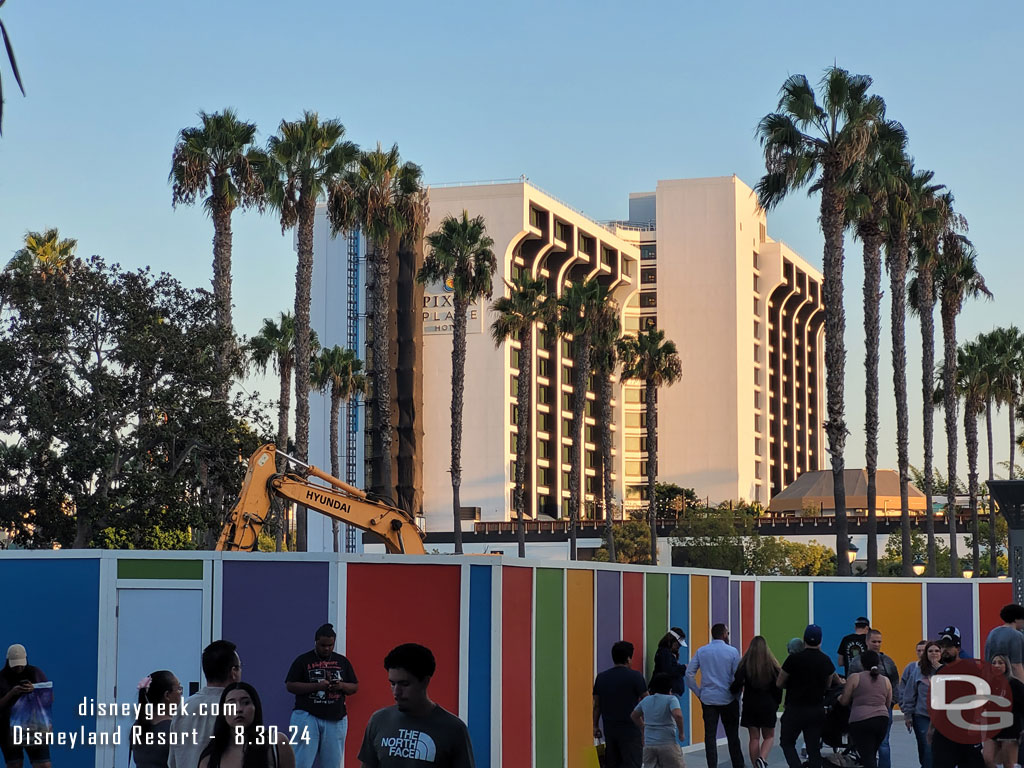 Equipment is visible over the wall at the south side of the west end project. This is where the new Earl of Sandwich is being constructed. To the right is the new security checkpoint.