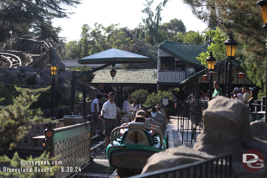 A single umbrella on one side of the Matterhorn load/unload area was added recently.