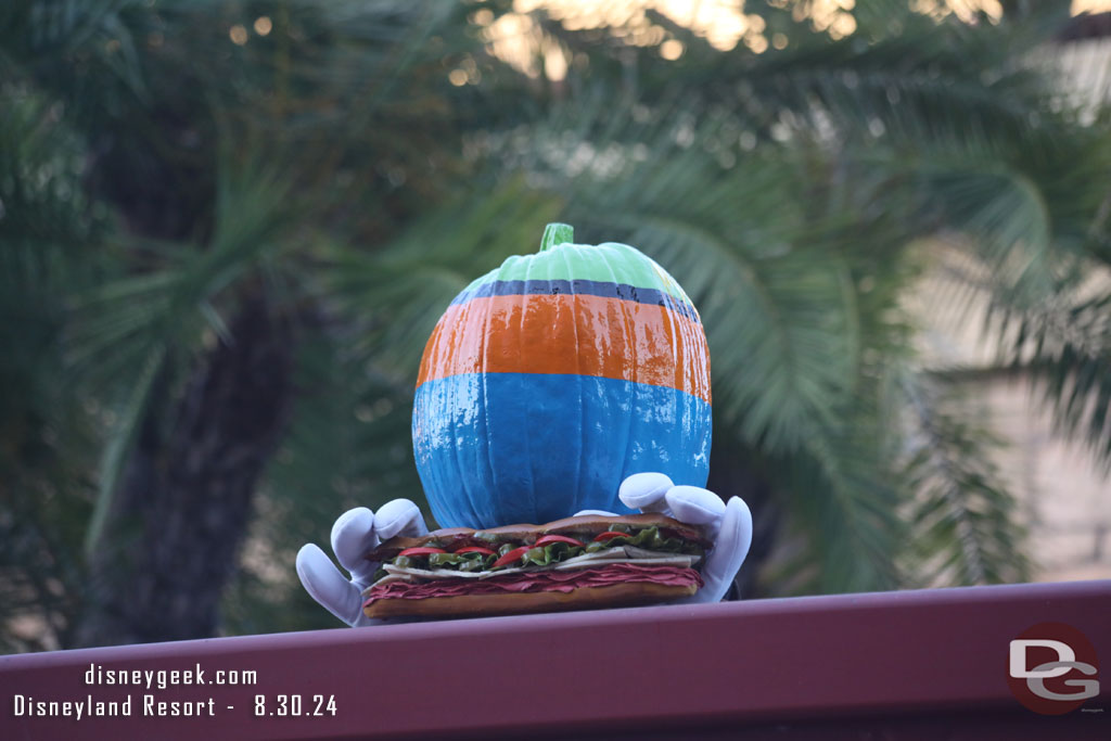 Goofy Pumpkin enjoying a sandwich