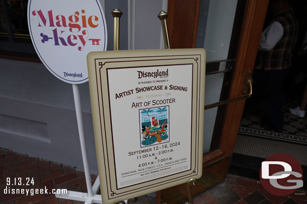 Stopped by the Disney Gallery to pick up this week's Magic Key card.