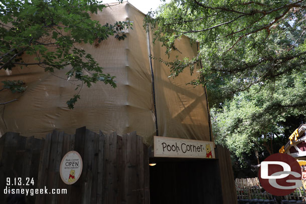 Renovation work continues on the exterior of Pooh Corner