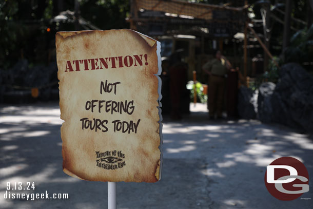 Indiana Jones is closed for renovation