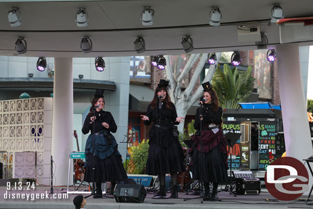 The Boo Belles performing on the Downtown Disney stage