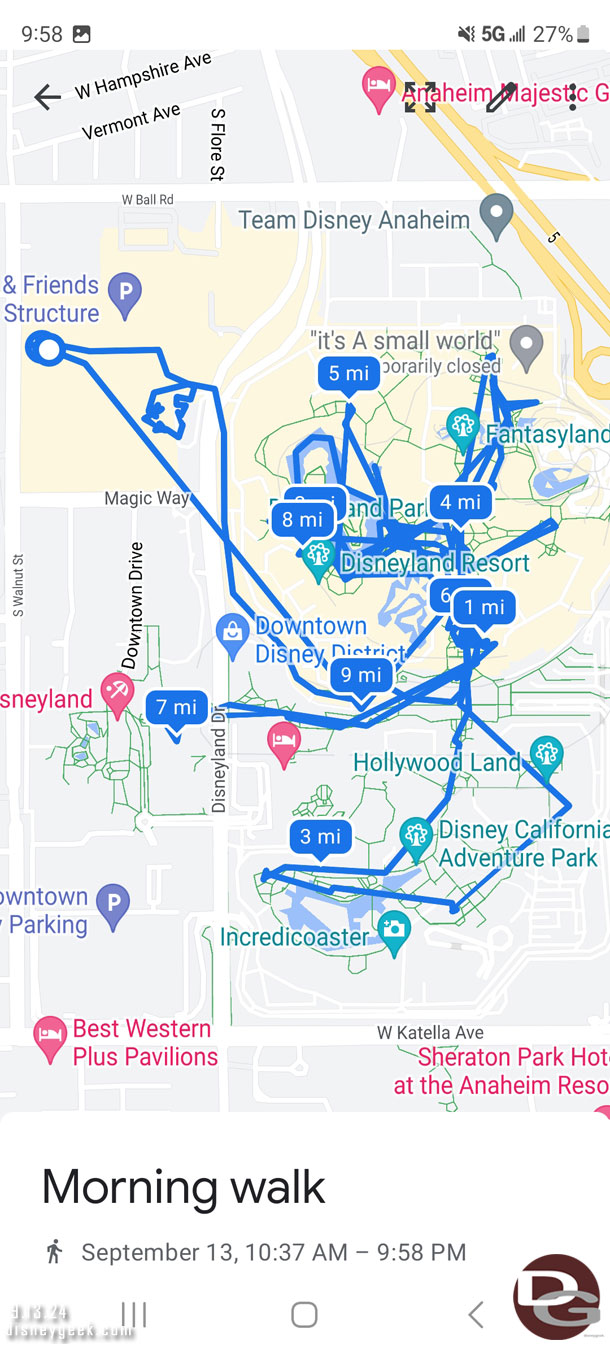 My path today at Disneyland Resort.