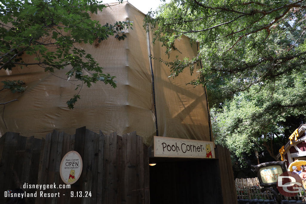 Renovation work continues on the exterior of Pooh Corner