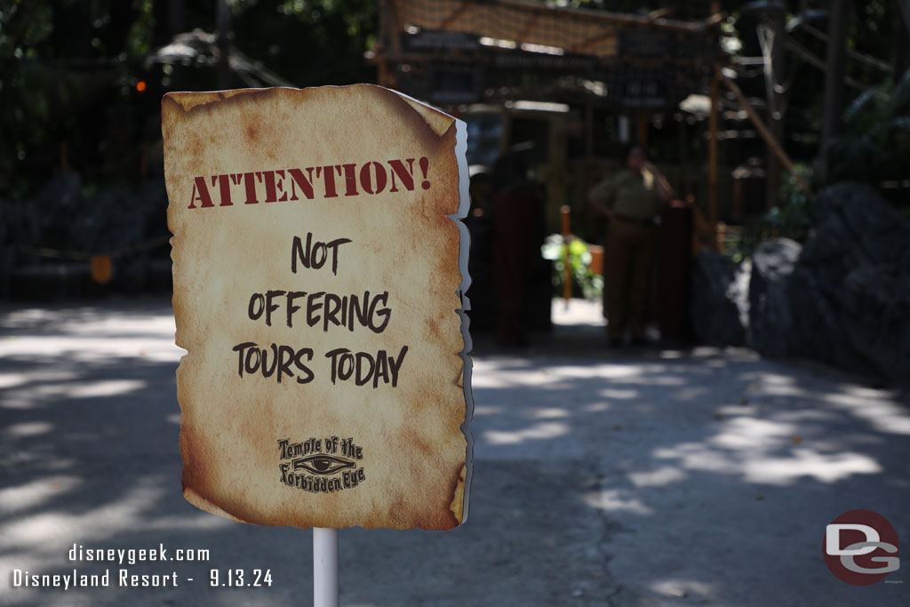 Indiana Jones is closed for renovation