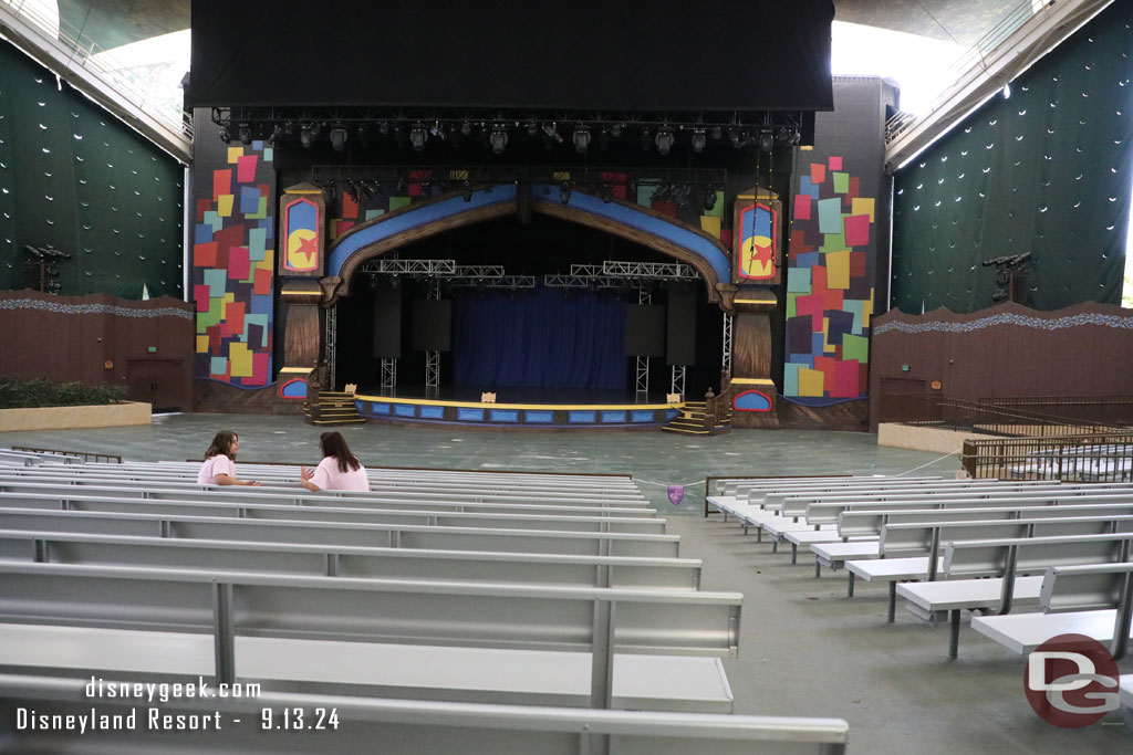 The Fantasyland Theatre is dark, but you can go sit in the shade if you want.