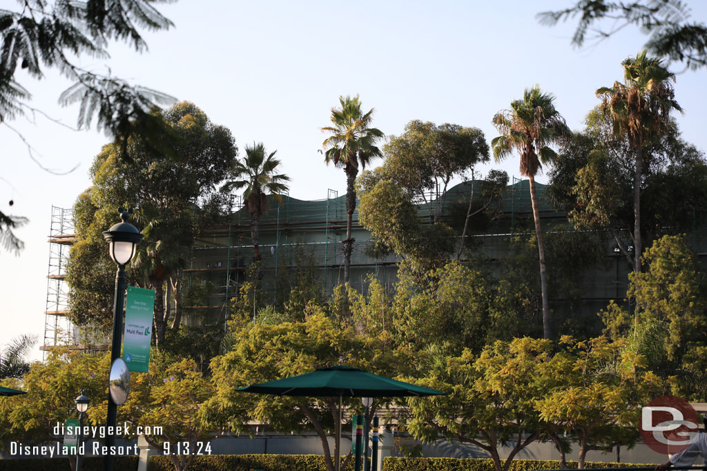 Exterior renovation on the Indiana Jones building continues