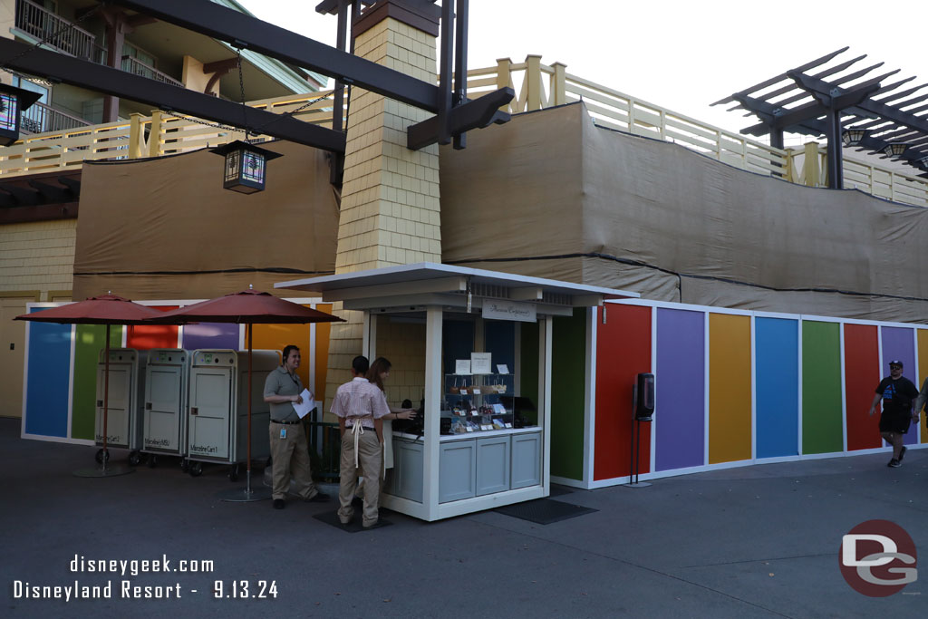 Walls and scaffolding cover the entire block now.