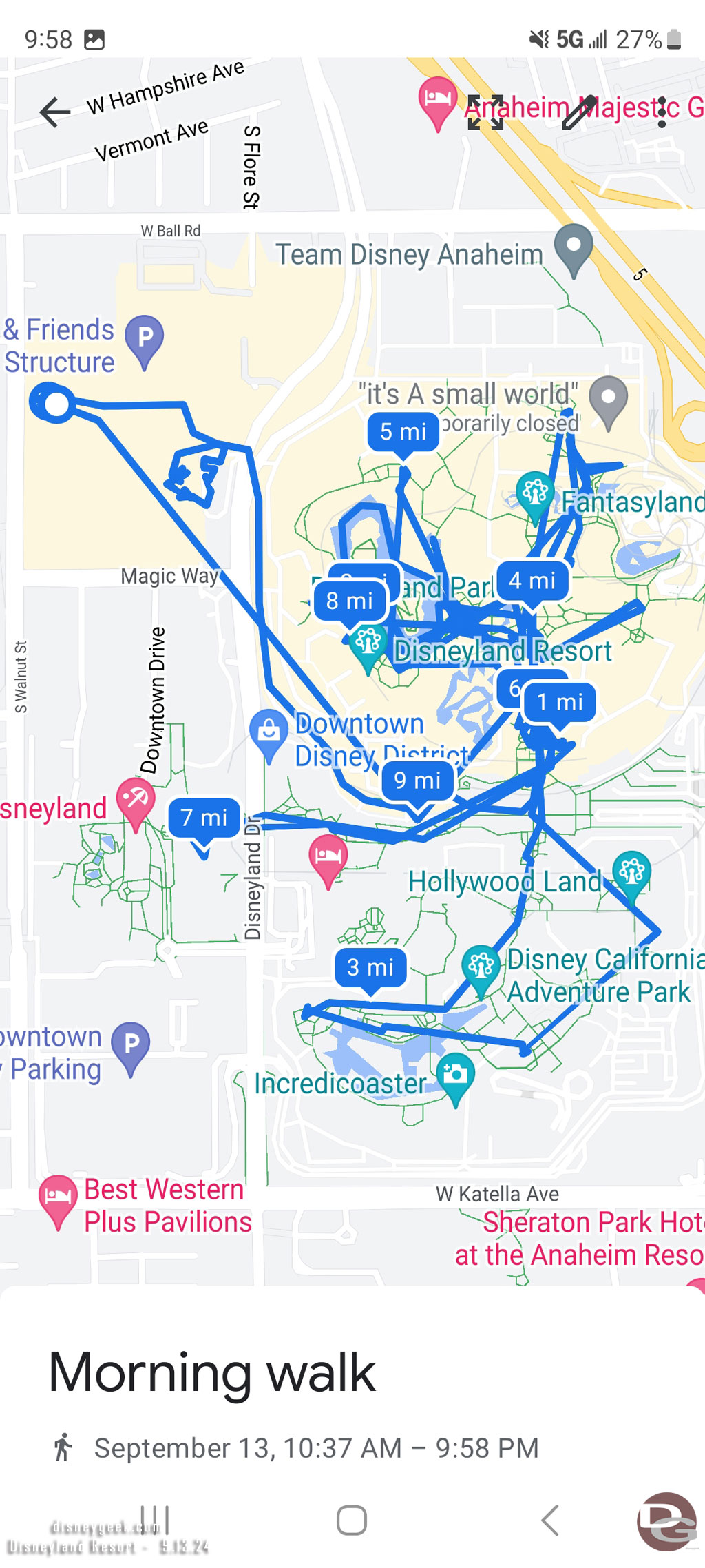 My path today at Disneyland Resort.