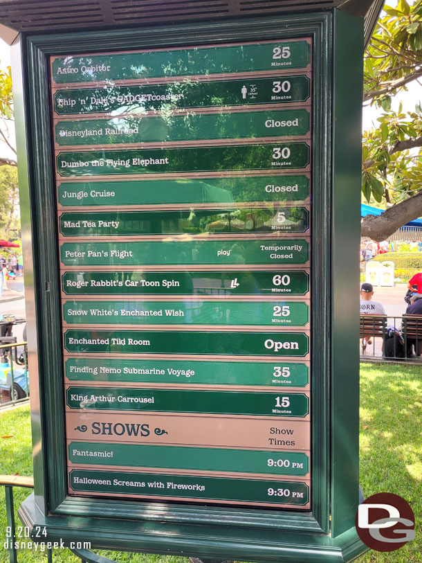 12:23pm - Disneyland Wait Times