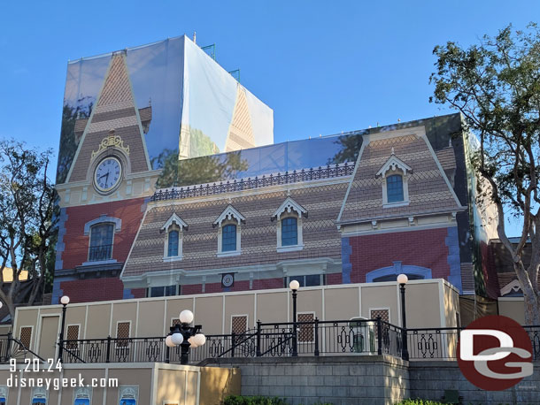 A look at the Town Square facing scrims for the train station