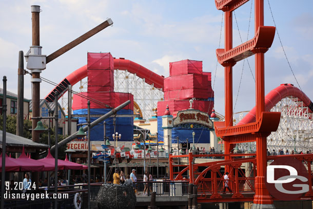 Renovation work on Pixar Pier